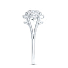 2 CT Round Cut Moissanite Solitaire Engagement Ring with Split Shank D-VS1 - Rosec Jewels