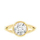 2 CT Round Cut Moissanite Solitaire Engagement Ring with Split Shank D-VS1 - Rosec Jewels
