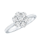 Rosec Jewels-Moissanite Flower Engagement with Twisted Rope Details