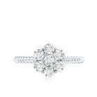 Rosec Jewels-Moissanite Flower Engagement with Twisted Rope Details