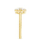 Rosec Jewels-Moissanite Flower Engagement with Twisted Rope Details