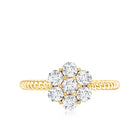 Rosec Jewels-Moissanite Flower Engagement with Twisted Rope Details
