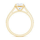 Certified Moissanite Round Cut Solitaire Ring with Side Stones D-VS1 - Rosec Jewels