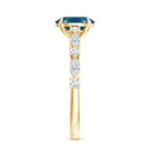 1 Carat Oval Cut London Blue Topaz Engagement Ring with Diamond Accent AAA - Rosec Jewels