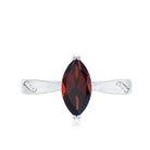 Rosec Jewels-Natural Solitaire Garnet Marquise Engagement Ring with Diamond