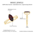 Rosec Jewels-Natural Solitaire Garnet Marquise Engagement Ring with Diamond