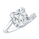 3.5 CT Moissanite Bypass Engagement Ring with Milgrain Detailing D-VS1 - Rosec Jewels