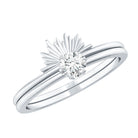 Certified Natural Diamond Promise Ring with Sunburst Enhancer Natural - ( HI-SI ) - Rosec Jewels