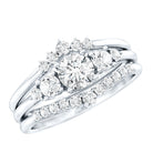 Certified Moissanite Trio Bridal Ring Set D-VS1 - Rosec Jewels