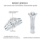 Certified Moissanite Trio Bridal Ring Set D-VS1 - Rosec Jewels