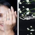 Certified Moissanite Trio Bridal Ring Set D-VS1 - Rosec Jewels