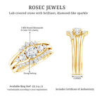 Certified Moissanite Trio Bridal Ring Set D-VS1 - Rosec Jewels