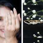 Certified Moissanite Trio Bridal Ring Set D-VS1 - Rosec Jewels