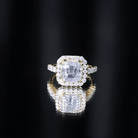 Certified 9 MM Asscher Cut Moissanite Halo Engagement Ring D-VS1 - Rosec Jewels