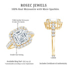 Certified 9 MM Asscher Cut Moissanite Halo Engagement Ring D-VS1 - Rosec Jewels