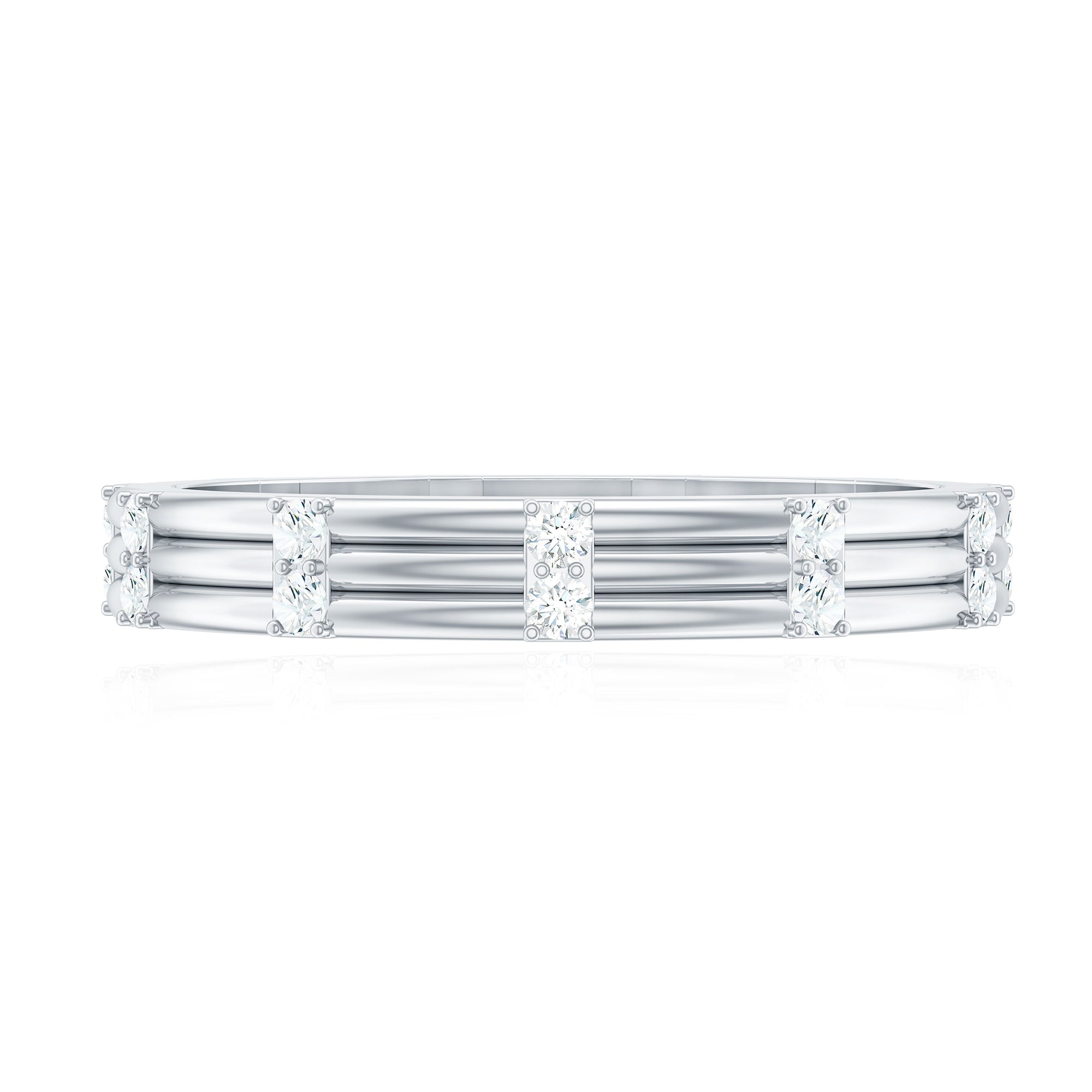 Rosec Jewels-Real Diamond Stackable Band Ring with Certificate