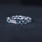 London Blue Topaz and Diamond Designer Full Eternity Band AAA - Rosec Jewels
