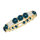 London Blue Topaz and Diamond Designer Full Eternity Band AAA - Rosec Jewels