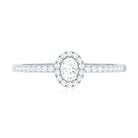 Certified Natural Diamond Oval Engagement Ring with Halo Natural - ( HI-SI ) - Rosec Jewels