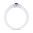 5mm London Blue Topaz Proposal Ring with Diamond AAA - Rosec Jewels