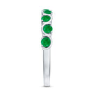 Natural Green Emerald Half Eternity Stackable Ring AAA - Rosec Jewels