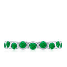 Natural Green Emerald Half Eternity Stackable Ring AAA - Rosec Jewels