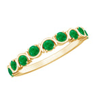 Natural Green Emerald Half Eternity Stackable Ring AAA - Rosec Jewels