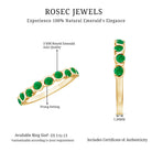 Natural Green Emerald Half Eternity Stackable Ring AAA - Rosec Jewels