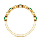 Natural Green Emerald Half Eternity Stackable Ring AAA - Rosec Jewels