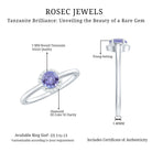Natural Tanzanite Engagement Ring with Diamond Halo AAA - Rosec Jewels