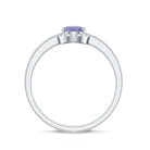 Natural Tanzanite Engagement Ring with Diamond Halo AAA - Rosec Jewels