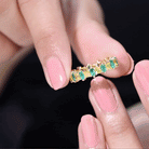 Designer Yellow Sapphire and Emerald Eternity Wedding Band AAA - Rosec Jewels