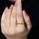 Designer Yellow Sapphire and Emerald Eternity Wedding Band AAA - Rosec Jewels