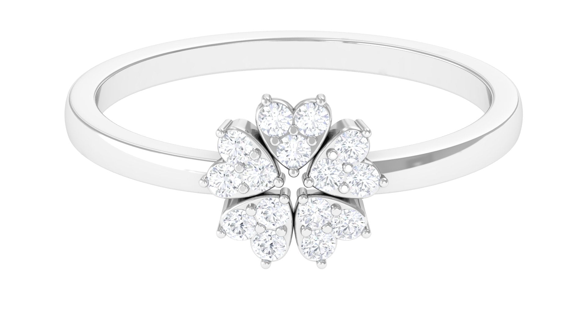 Rosec Jewels-Natural Diamond Flower Promise Ring