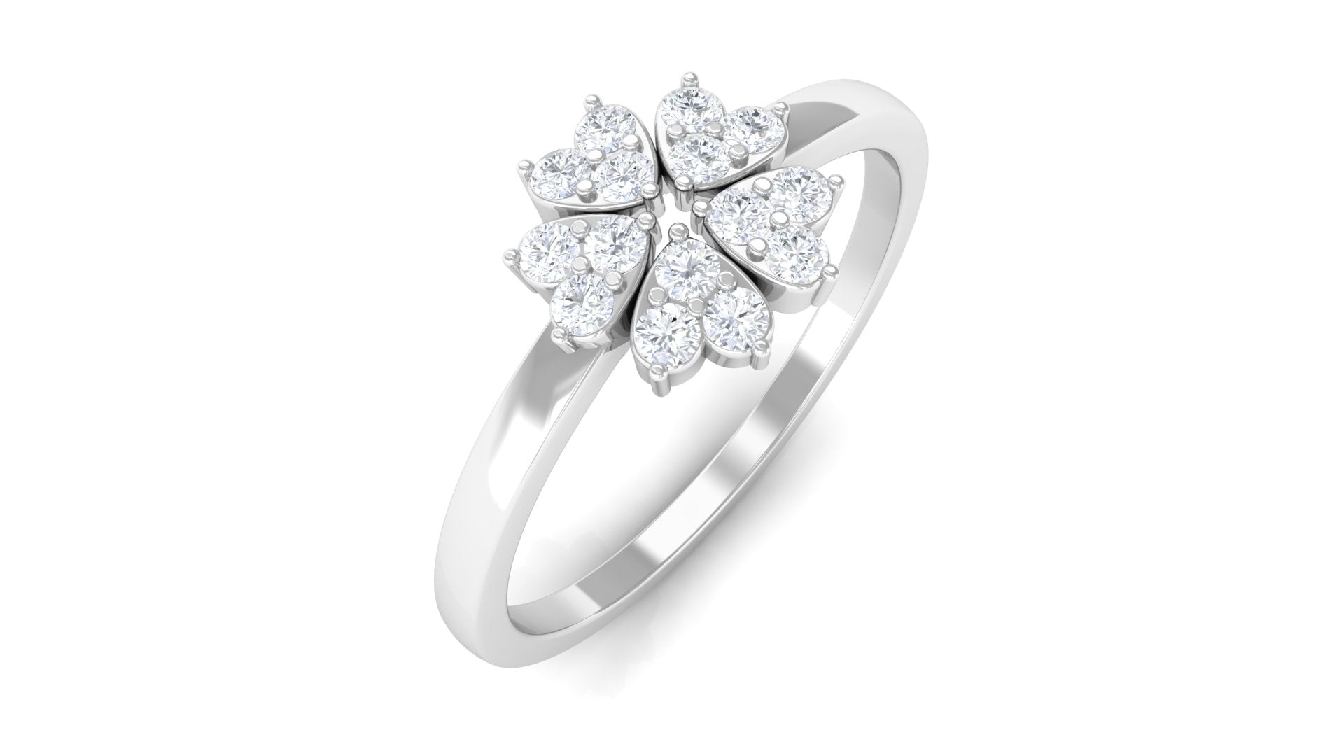 Rosec Jewels-Natural Diamond Flower Promise Ring