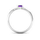 Rosec Jewels-Natural Amethyst Promise Ring with Diamond for Women