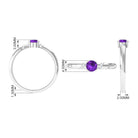 Rosec Jewels-Natural Amethyst Promise Ring with Diamond for Women