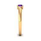 Rosec Jewels-Natural Amethyst Promise Ring with Diamond for Women