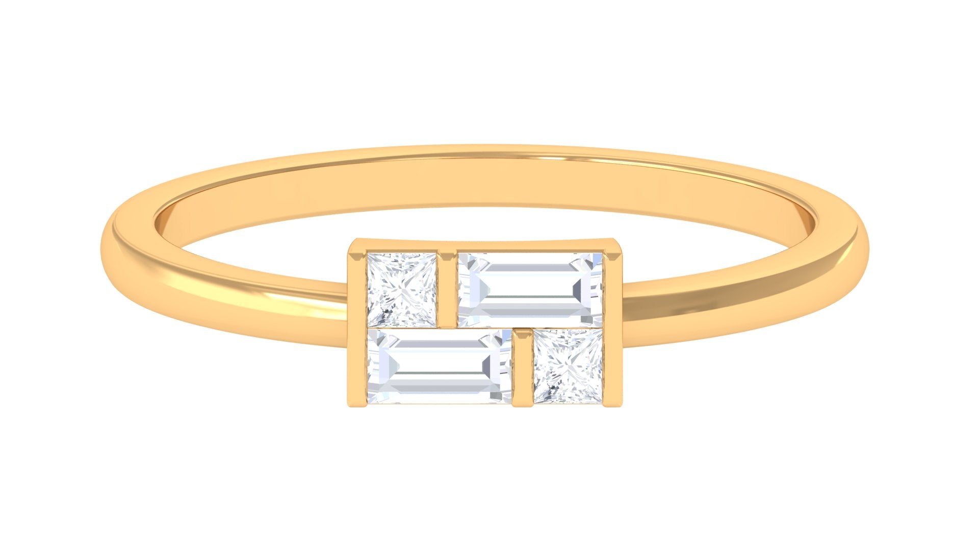 Certified Natural Diamond Promise Ring in East West Style Natural - ( HI-SI ) - Rosec Jewels