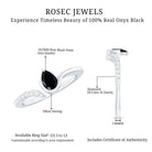 Pear Shaped Black Onyx Promise Ring with Diamonds AAA - Rosec Jewels