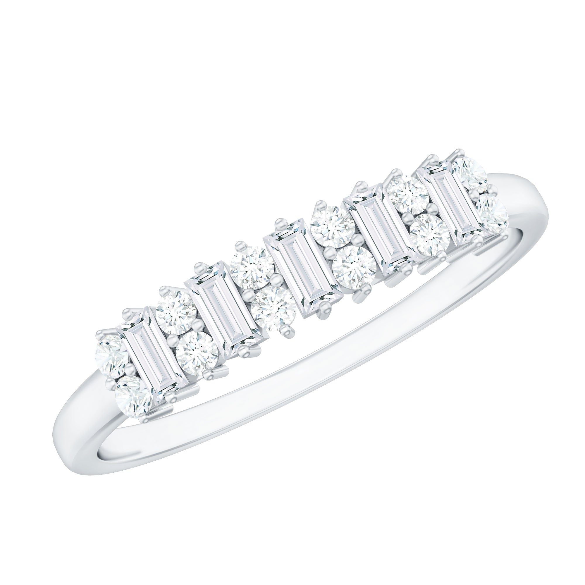 Minimal Natural Diamond Anniversary Ring Natural - ( HI-SI ) - Rosec Jewels