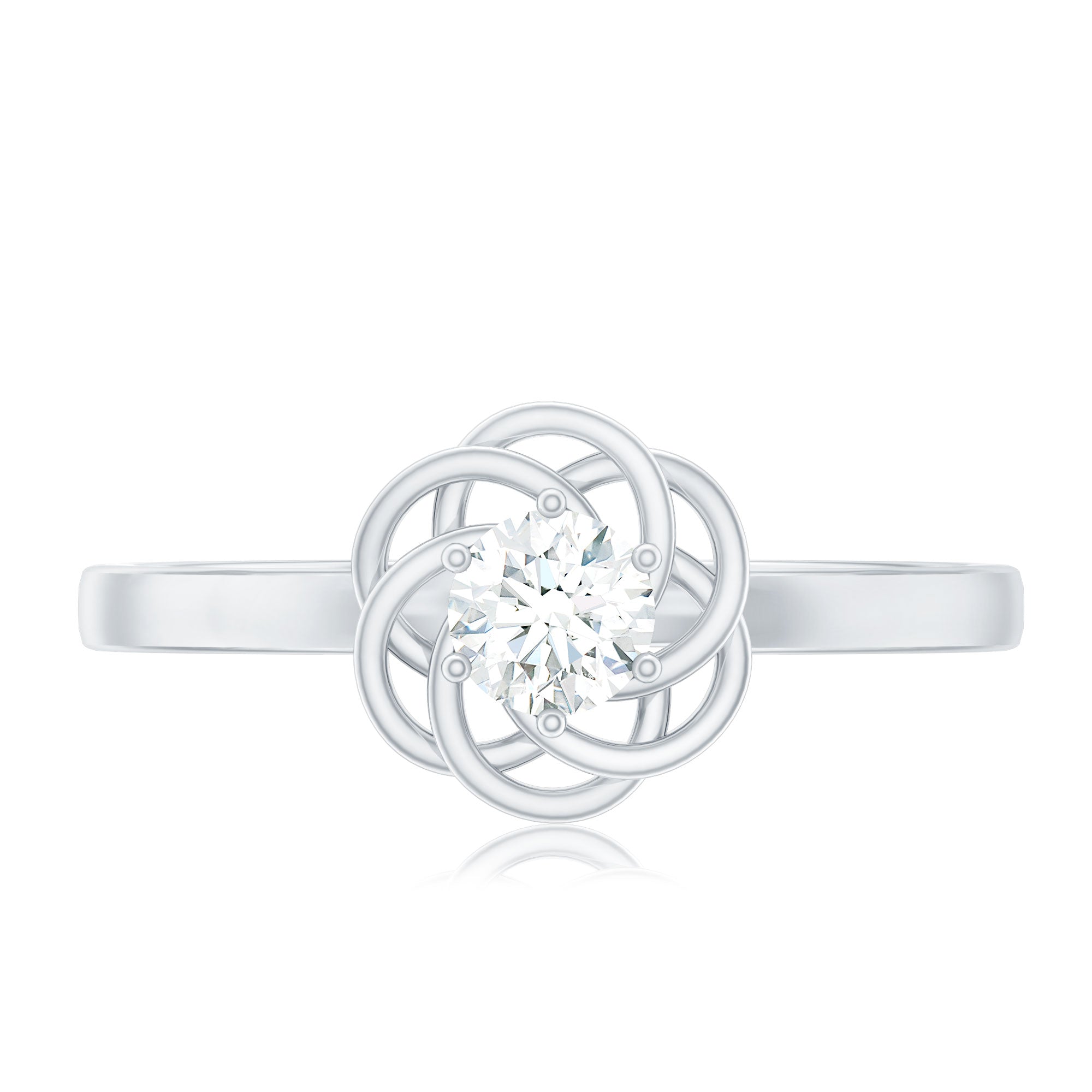 Nature Inspired Diamond Cute Promise Ring with Certificate Natural - ( HI-SI ) - Rosec Jewels