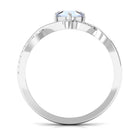 1/2 CT Claw Set Moonstone Solitaire Crossover Ring with Diamond AAA - Rosec Jewels