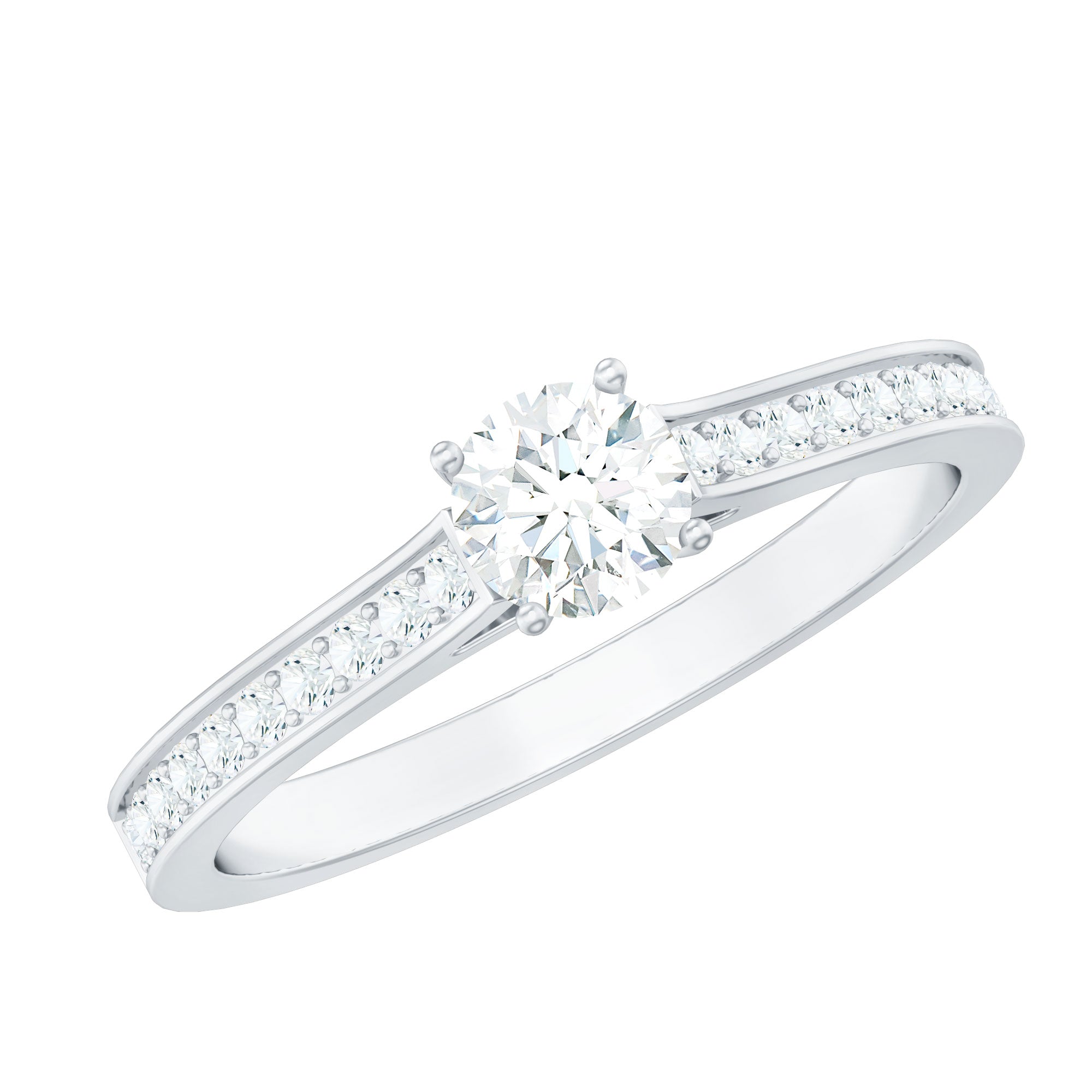 1/2 CT Natural Diamond Solitaire Engagement Ring in Gold