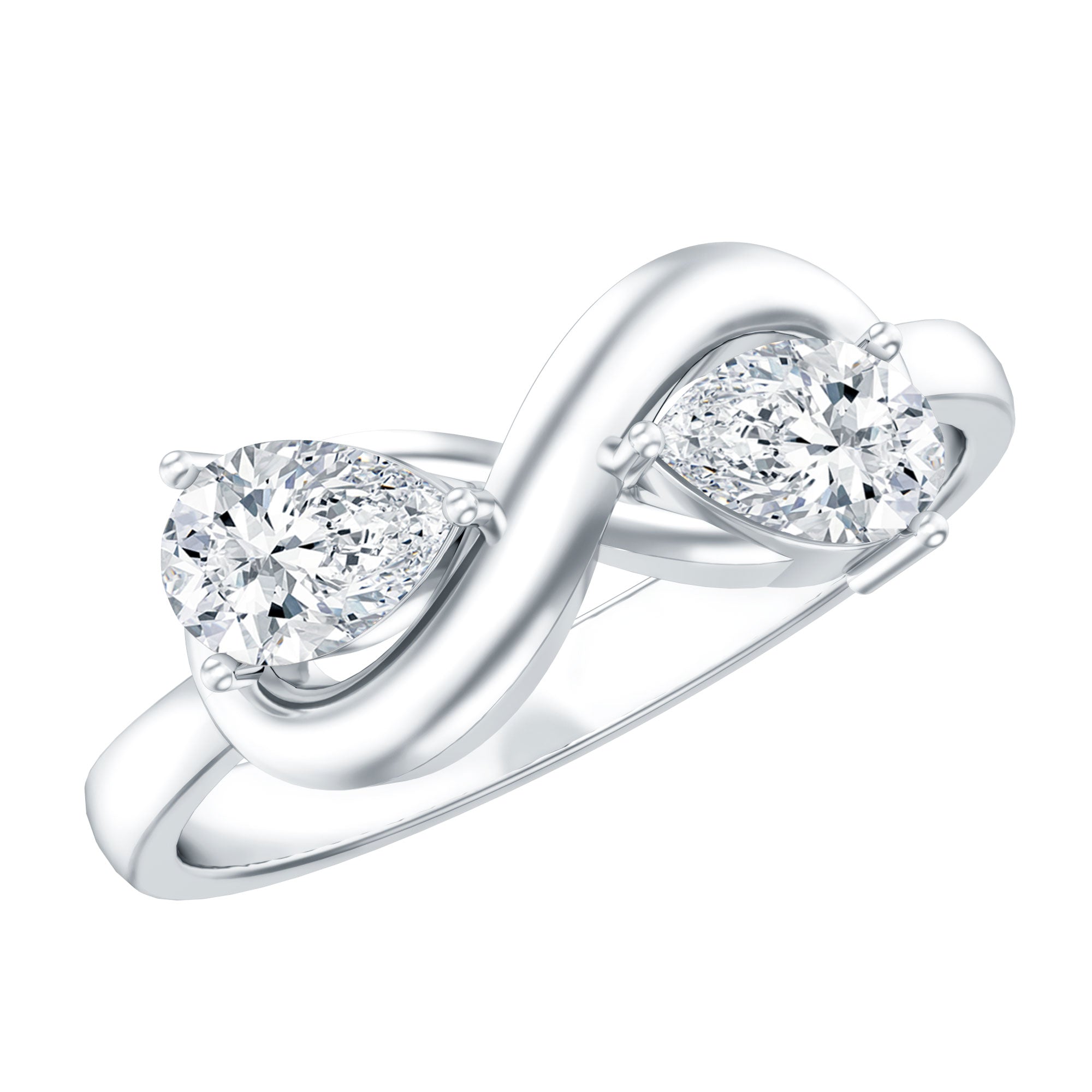Rosec Jewels-Lab Grown Diamond Toi Et Moi Promise Ring with Infinity Knot