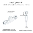 Minimal Diamond Engagement Ring with Crossover Shank Natural - ( HI-SI ) - Rosec Jewels