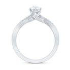 Minimal Diamond Engagement Ring with Crossover Shank Natural - ( HI-SI ) - Rosec Jewels