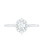 Minimal Real Diamond Engagement Ring with Halo Natural - ( HI-SI ) - Rosec Jewels