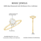 Minimal Real Diamond Engagement Ring with Halo Natural - ( HI-SI ) - Rosec Jewels