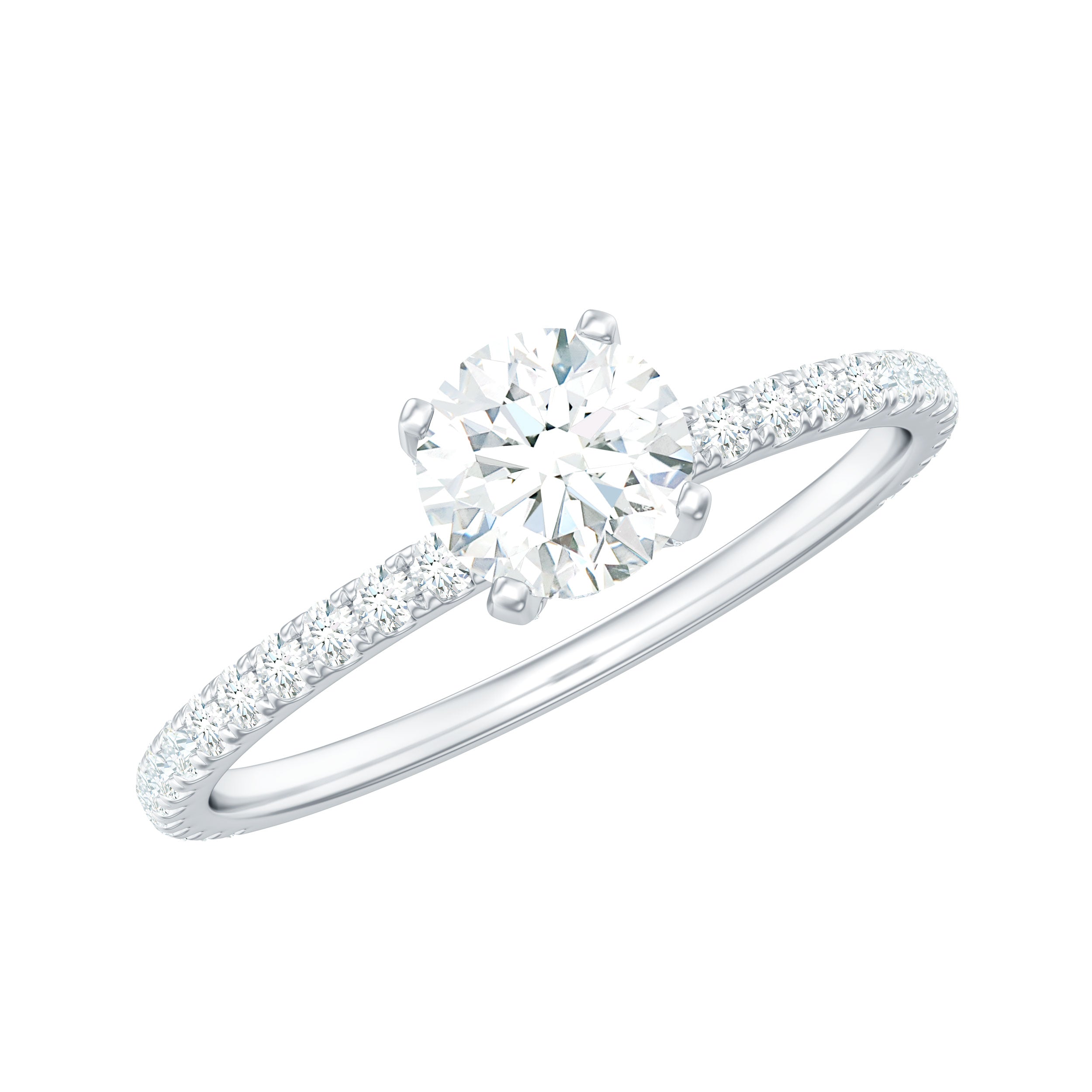 Minimalist Diamond Classic Engagement Ring Natural - ( HI-SI ) - Rosec Jewels